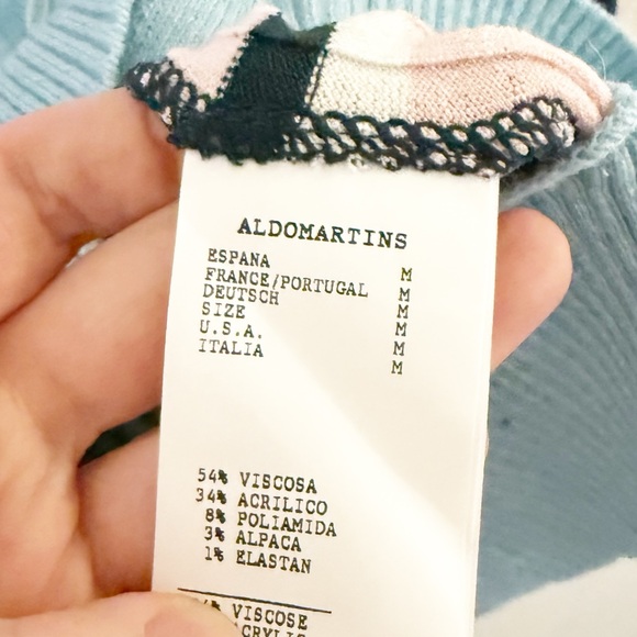 NWT Aldo Martins Talo Striped Multicolor Button Cardigan in Striped Powder - Picture 7 of 10